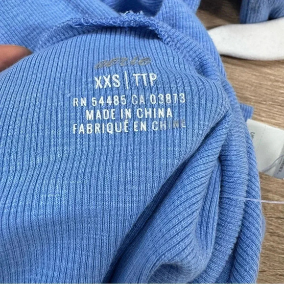 NWT Aerie Ribbed Turtleneck Bodysuit Long Sleeve in Light Blue - Picture 6 of 8